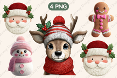 Christmas Whimsical Snowman Clipart Bundle / 28 Png Design Product Image 5