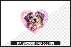 10 Valentine Dogs in Heart Frame Cute Watercolor Cliparts Product Image 2