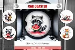 Chaotic Critter Summer Car Coaster Product Image 1