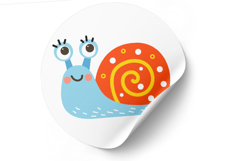 Snail sticker set funny cartoon colorful animals pack Product Image 6