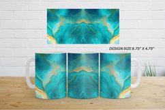 Watercolor Luxury Teal Agate Mug Wrap| Mug sublimation desig Product Image 2