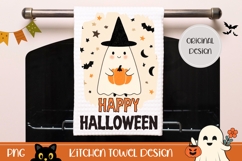 Cartoon Halloween Ghost Towel, Halloween Bats Towel Design Product Image 1