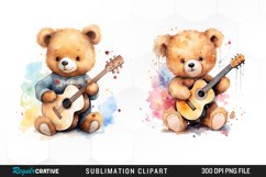 Watercolor Teddy PNG Clipart Product Image 1