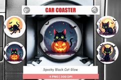 Car Coaster Halloween Cat Glow Product Image 1