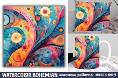 Seamless Watercolor Bohemian Patterns Background Product Image 1