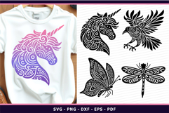 Animal Mandala SVG, Zentangle Animals Sublimation designs Product Image 2