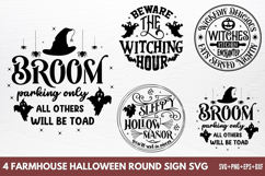 Farmhouse Halloween Round Sign SVG Product Image 1