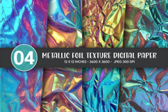 Metallic Foil Texture Digital Paper Product Image 1