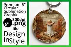 3D Halloween Round Design Keychain Fall Sublimation Product Image 1