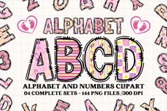 Baby Girl Alphabet, baby girl letters doodle, baby clipart Product Image 1