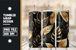 Golden and black 3d leaves tumbler wrap Product Image 1