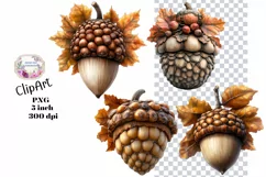 Fall Autumn, Acorns, Halloween, Ephemera, PNG, Clipart Product Image 1