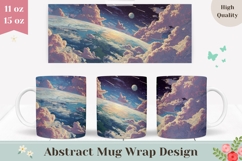 Sky Mug Wrap, Clouds Mug Template, Space Mug Sublimation Product Image 1