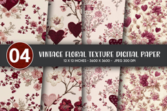 Vintage Floral Texture Digital Paper Product Image 1