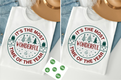 It&#039;s The Most Wonderful Time Of The Year Round Sign SVG Product Image 2