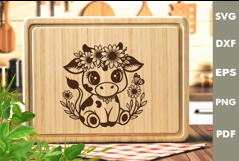 Baby Cow svg|Baby Dairy cow laser|Flower Cow svg Product Image 2