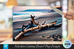Big Driftwood at Beach Cutting Board Sublimation Design Product Image 1