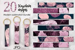 Glitter Modern Flowers | Wristlet &amp; key chain design bundle Product Image 1