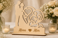 Wedding Couple Stand Laser Cut SVG Product Image 1