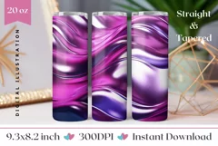 Neon Purple Tumbler Sublimation, Holographic Tumbler Wrap Product Image 1
