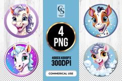 Cute Cartoon Horse Clipart Sublimation PNG Product Image 1