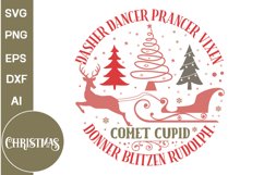 Farmhouse Christmas Round Sign SVG Design | Christmas SVG Product Image 1