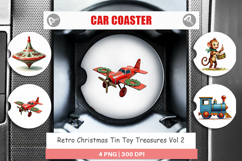 Retro Christmas Tin Toy Car Coaster Product Image 1