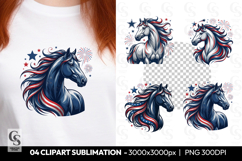 Patriotic Horse Clipart PNG Product Image 1