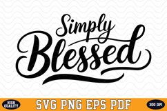 Simply Blessed SVG Design | SVG Cut files Product Image 1