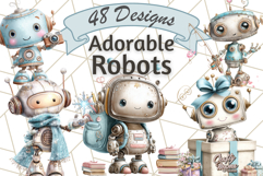 Robot Clipart, Soft Realistic Full Body Robot PNG Images Product Image 1