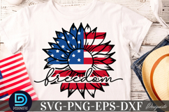 Freedom SVG, 4th July Sunflower SVG Product Image 2