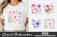 Wildflower Watercolor Shirt Clipart PNG Product Image 1
