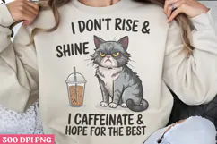 I Dont Rise & Shine PNG, Funny Cat Jokes Sublimation PNG Product Image 1