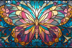 Colorful Stained Glass Butterfly Art Design Product Image 1