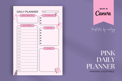 Pink Daily Planner Template | Editable Canva Planner | Cute Product Image 1