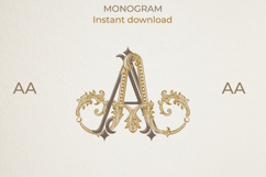 AA Wedding Monogram Logo | Elegant Initials Vector Product Image 1