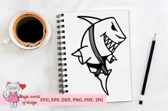Shark Karate svg for T-Shirt, cut file cricut, hand drawn Product Image 2