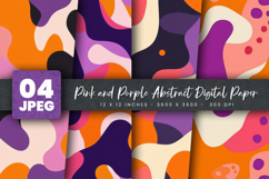 Pink and Purple Abstract Digital Paper Product Image 1