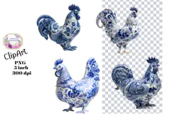 Blue Toile, Ephemera, PNG, Clipart, Junk Journal, flowers Product Image 1