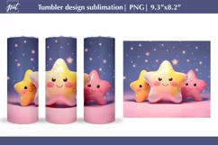 Glossy 3D cute tumbler sublimation, 3D tumbler design PNG Product Image 1