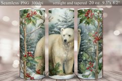 Christmas Bear Tumbler Sublimation | Winter Tumbler Wrap Product Image 1