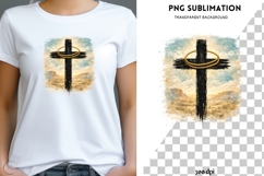 Christian Western Cross PNG | Cowboy Faith Cross with Lasso Product Image 1