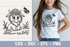 Baby Highland Cow svg|Highland cow clipart|Laser cut svg Product Image 1