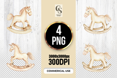 Rocking Horse Toy Clipart Sublimation PNG Product Image 1