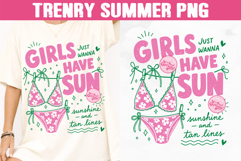 Girls Just Wanna Have Sun PNG, Coastal Summer Sublimation Product Image 1