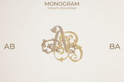 AB BA Wedding Monogram Logo | Elegant Initials Vector Product Image 1