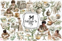 Pastel Winter Tea Party Clipart Product Image 1