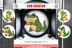 Car Coaster Crocodile Beer Day Product Image 1