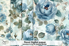 Floral digital paper, background clipart Product Image 1
