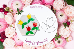 Tulip 2 Earring Laser Cut File- SVG FILE Product Image 1
